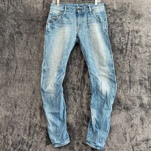 G-Star Raw Arc 3D Slim Jeans Men's 30x32 Light Wash Distressed Moto